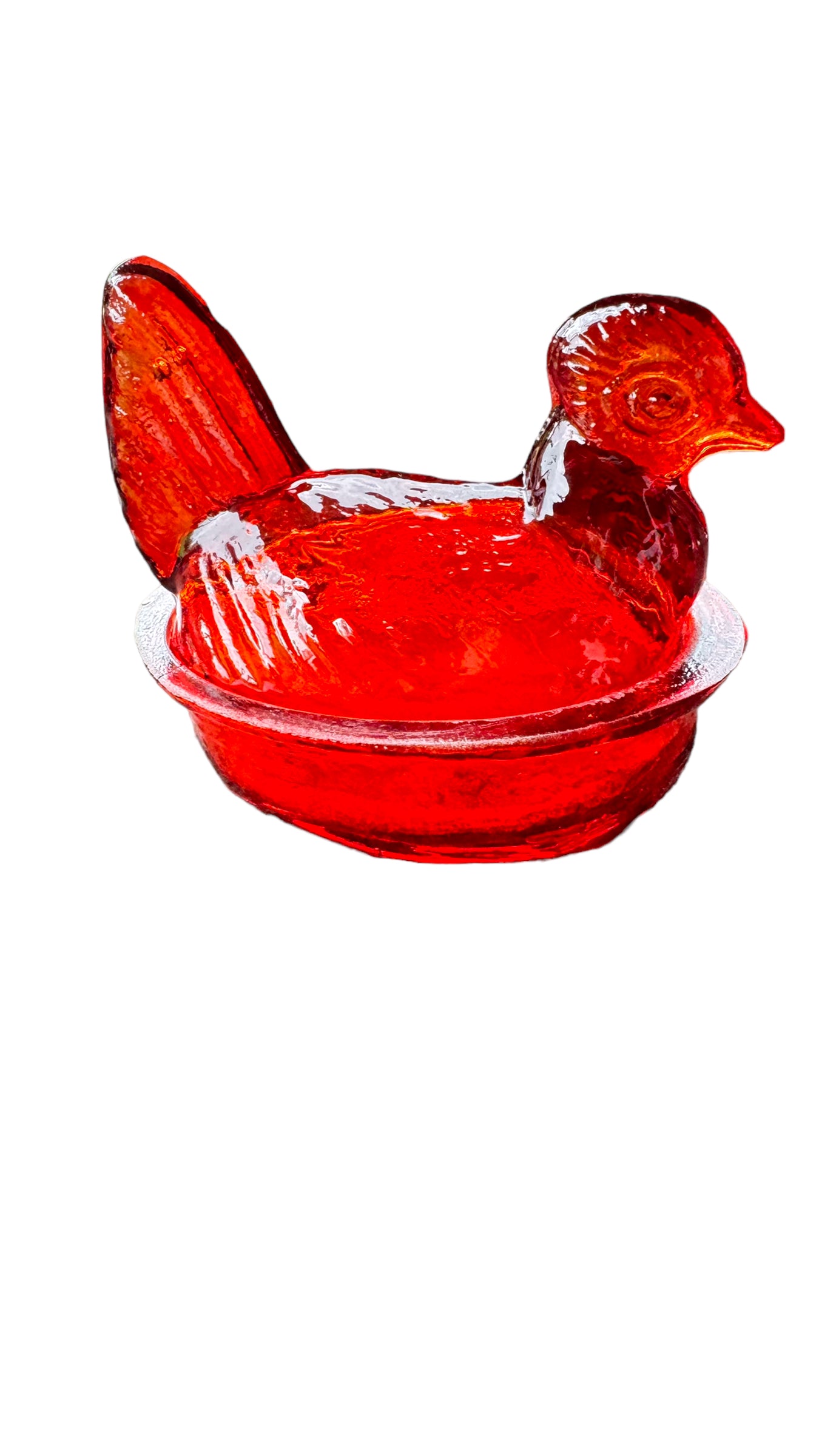 Gallina vidrio roja 9x 8 cm