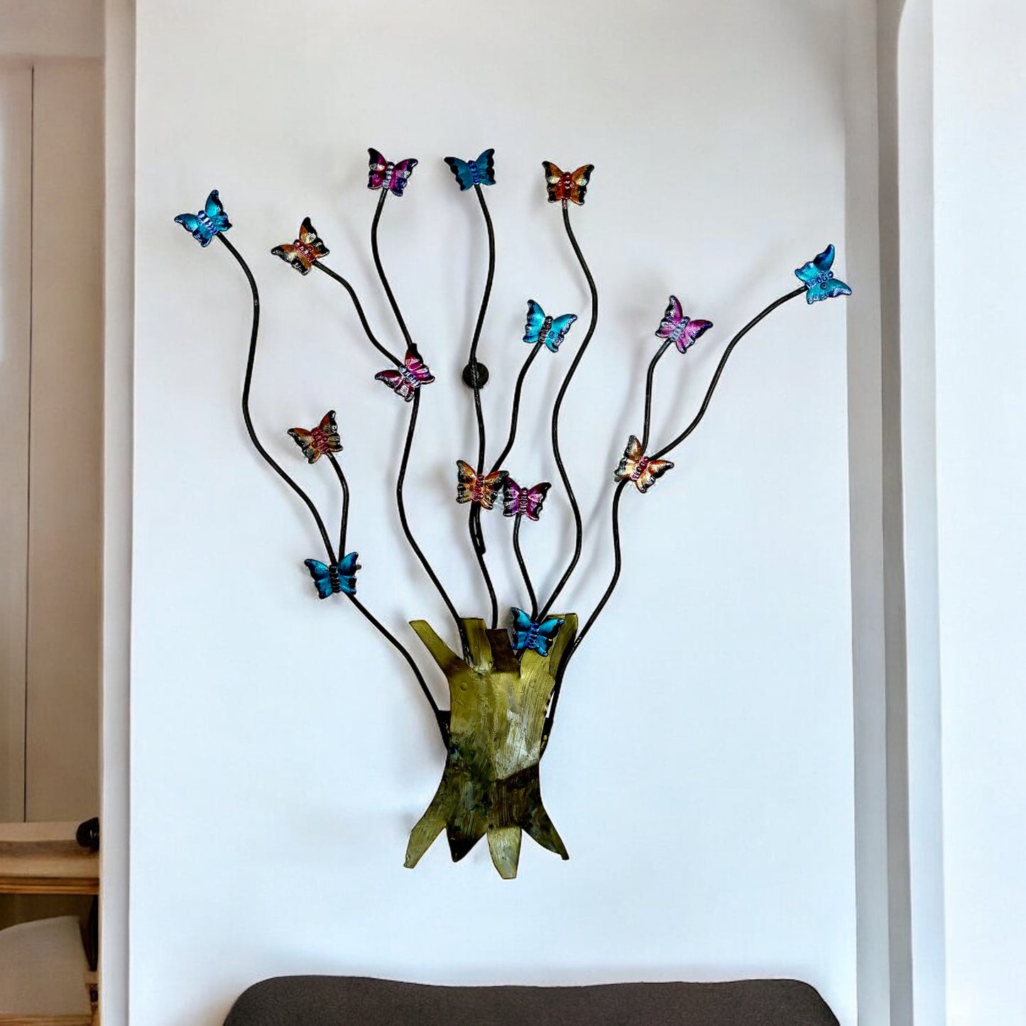 Árbol de la vida en metal mariposas