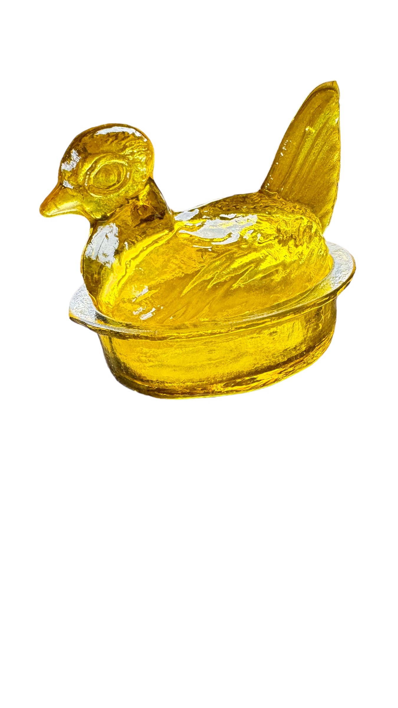 Gallina vidrio amarilla 9x8 cm